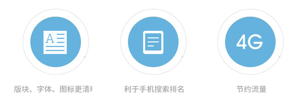 手機(jī)網(wǎng)站字體板塊更清晰，有利于手機(jī)搜索并可節(jié)約流量